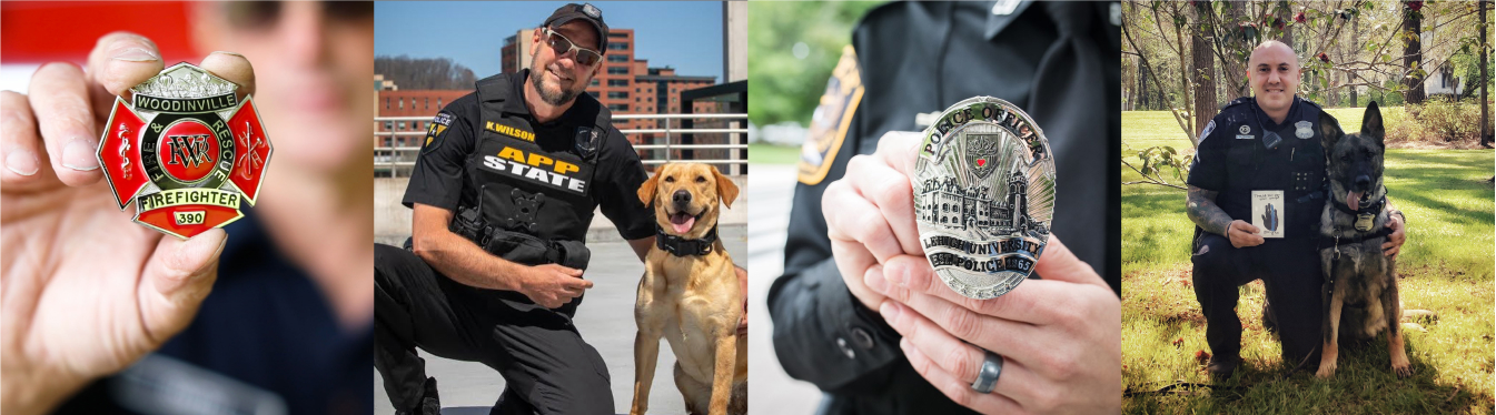 public safety professionals with their badges