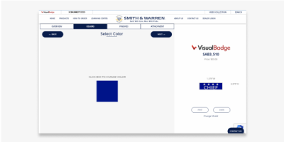 Screen shot of service bar being designed on visualbadge